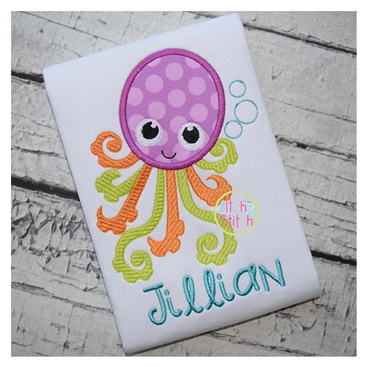Octopus 2 Applique | Machine Embroidery Designs by JuJu