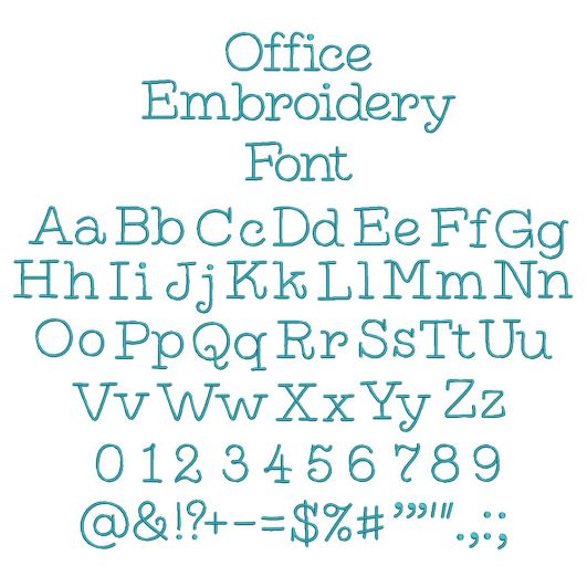 Office Embroidery Font | Machine Embroidery Designs by JuJu