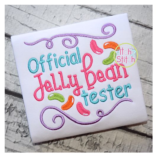 Official Jelly Bean Tester Embroidery | Machine Embroidery Designs by JuJu