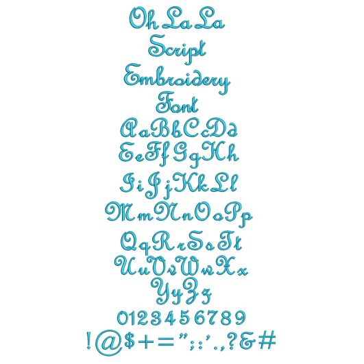 Oh La La Font Machine Embroidery | Machine Embroidery Designs by JuJu