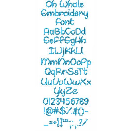 OH Whale Embroidery Font | Machine Embroidery Designs by JuJu