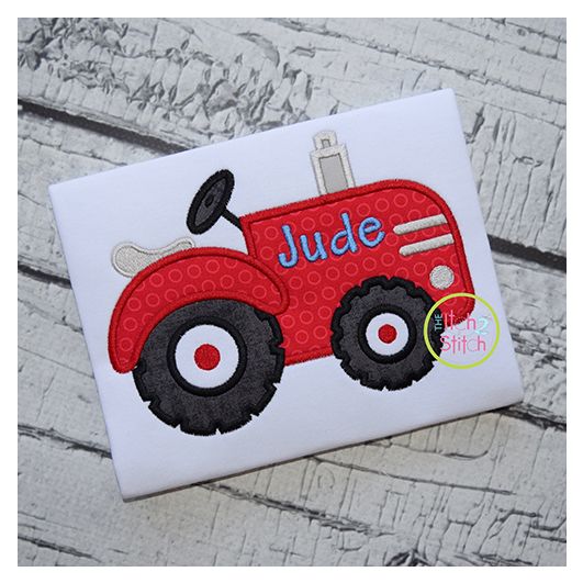 Old Fashioned Tractor Applique | Machine Embroidery Designs by JuJu