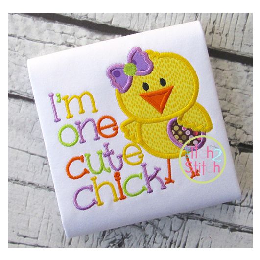 One Cute Chick Applique | Machine Embroidery Designs by JuJu
