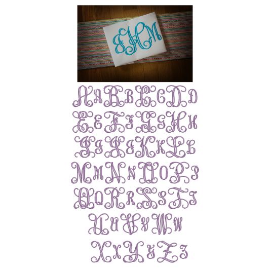 Open Vine Satin Monogram Machine Embroidery Designs by JuJu