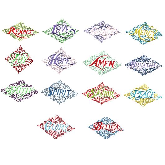 Ornamental Blessings Machine Embroidery Designs by JuJu