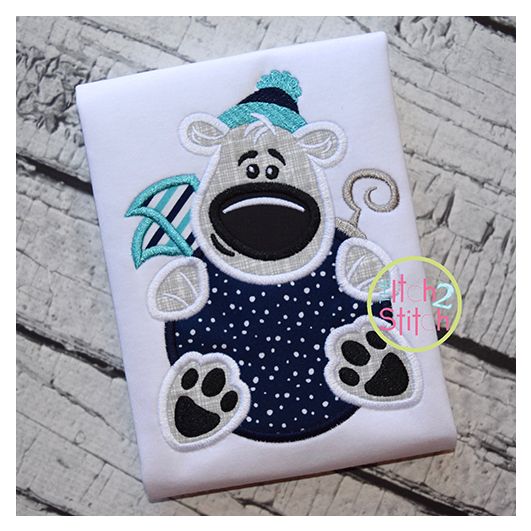 Ornament Bear Applique | Machine Embroidery Designs by JuJu