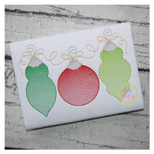 Ornament Trio Sketch Embroidery | Machine Embroidery Designs by JuJu