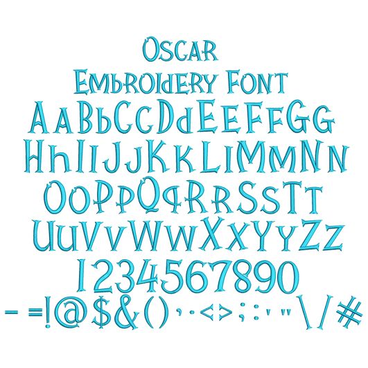 Oscar Embroidery Font | Machine Embroidery Designs by JuJu
