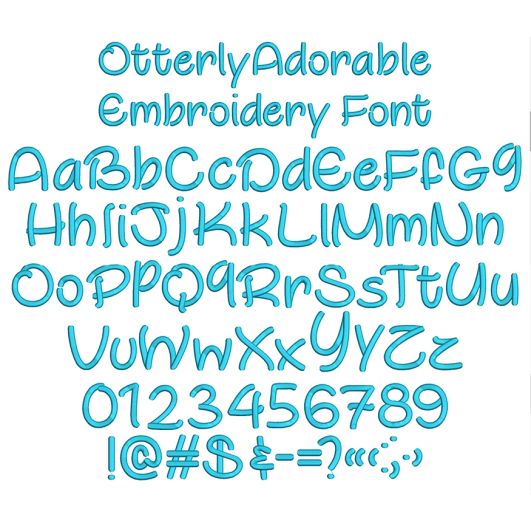 Otterly Adorable Embroidery Font | Machine Embroidery Designs by JuJu