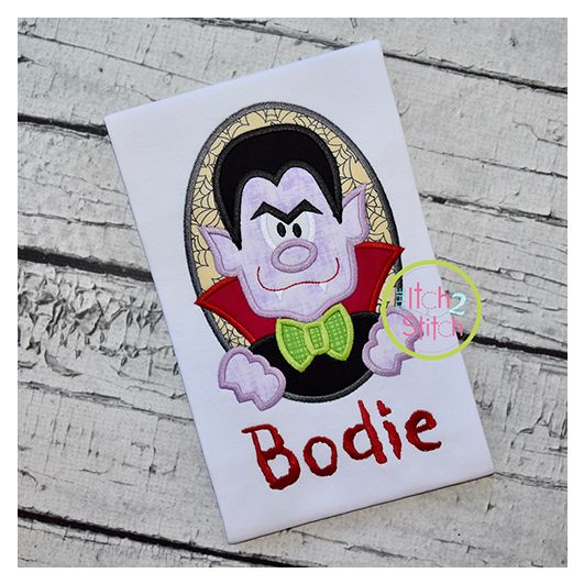 Oval Dracula Applique | Machine Embroidery Designs by JuJu