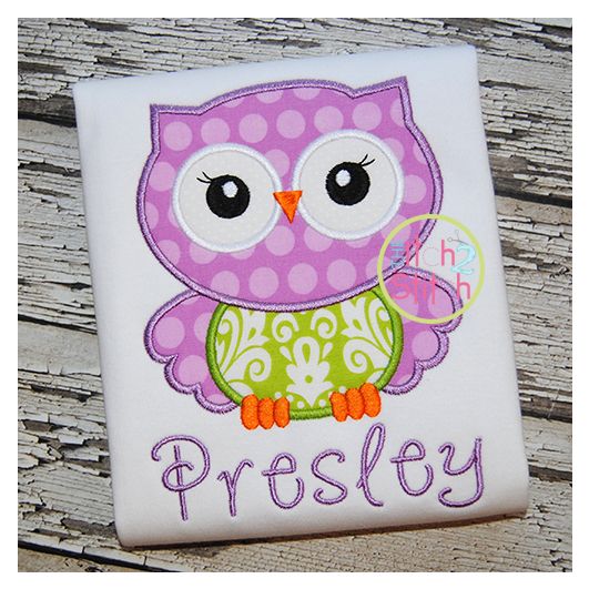 Owl 5 Applique | Machine Embroidery Designs by JuJu