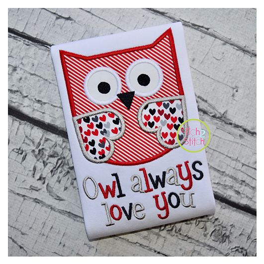 Owl Always Love You Applique | Machine Embroidery Designs by JuJu
