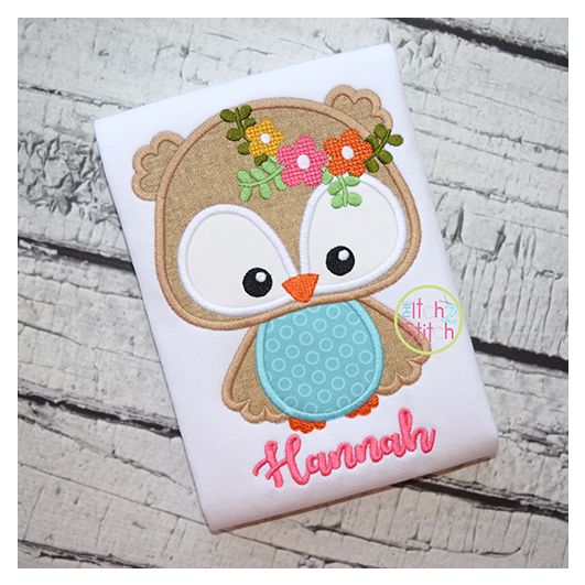 Owl Flowers Applique | Machine Embroidery Designs by JuJu