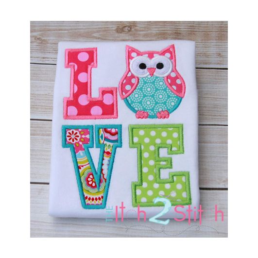 Owl LOVE Applique | Machine Embroidery Designs by JuJu