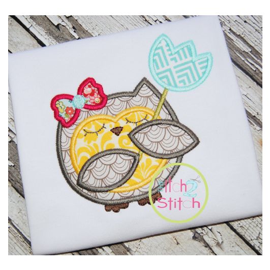 Owl Tulip Applique | Machine Embroidery Designs by JuJu