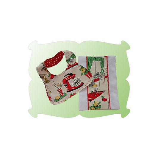 Dolly Bib and Burp Cloth Gift Set | Machine Embroidery Designs by JuJu