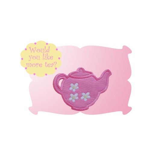Tea Pot Applique | Machine Embroidery Designs by JuJu