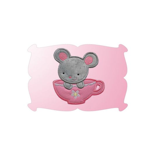 Tea Cup Mouse Applique | Machine Embroidery Designs by JuJu