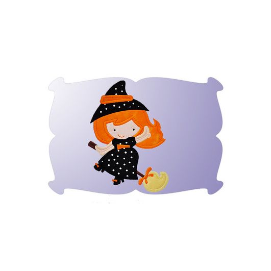 Lil Witch Applique | Machine Embroidery Designs by JuJu