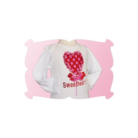 Sweetheart Raggy Edge Lollypop Applique | Machine Embroidery Designs by JuJu