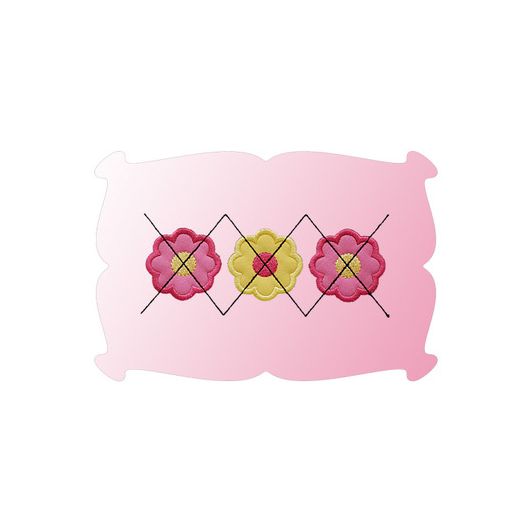 Flower Argyle Applique | Machine Embroidery Designs by JuJu