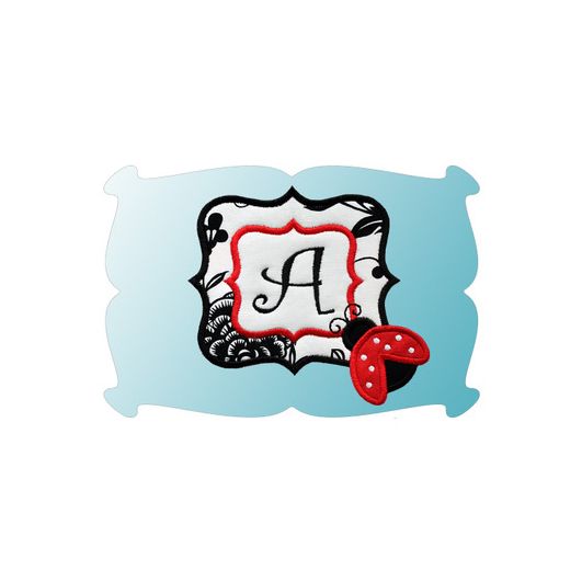 Ladybug Monogram Font Frame Applique | Machine Embroidery Designs by JuJu