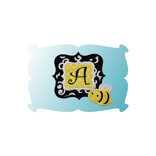 Bumble Bee Monogram Font Frame | Machine Embroidery Designs by JuJu