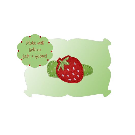 Strawberry Snap Clip Mini | Machine Embroidery Designs by JuJu