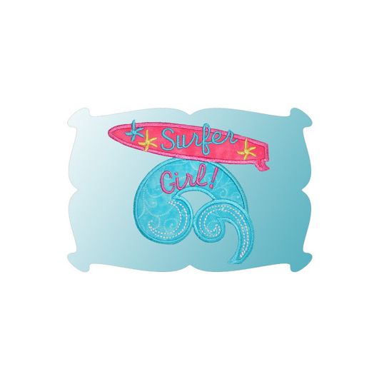 Surfer Girl 2 Applique | Machine Embroidery Designs by JuJu