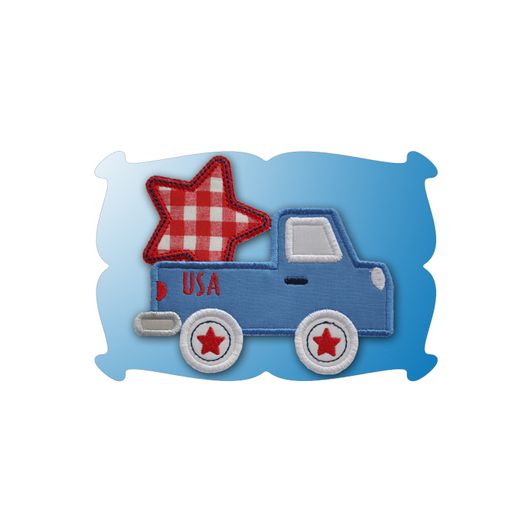 July 4th Truck Applique | Machine Embroidery Designs by JuJu