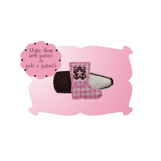 Cowgirl Boot Snap Clip Mini In The Hoop | Machine Embroidery Designs by JuJu