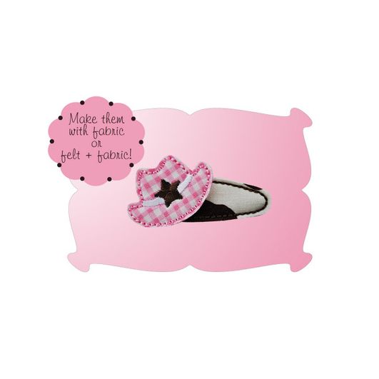 Cowgirl Hat Snap Clip Mini In The Hoop | Machine Embroidery Designs by JuJu