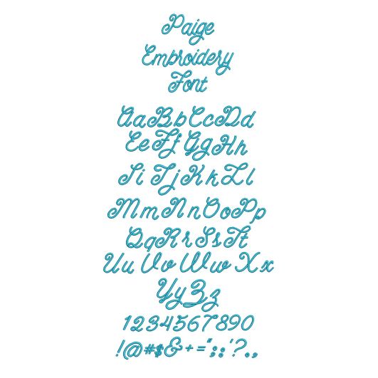 Paige Embroidery Font | Machine Embroidery Designs by JuJu