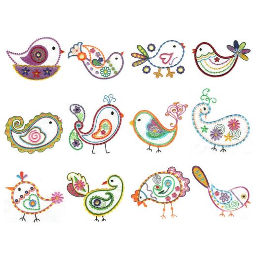 Paisley Feathers Machine Embroidery Designs by JuJu