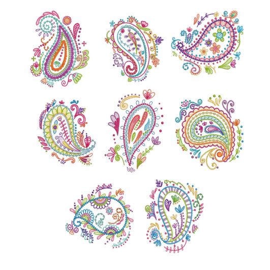 Paisley Doodles 2 Machine Embroidery Designs by JuJu
