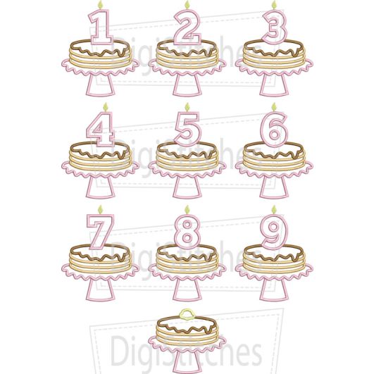 Pancake Birthday Numbers Applique for Girls