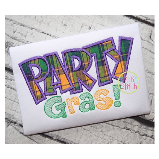 Party Gras Applique | Machine Embroidery Designs by JuJu