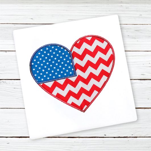 Patriotic Heart | Machine Embroidery Designs by JuJu
