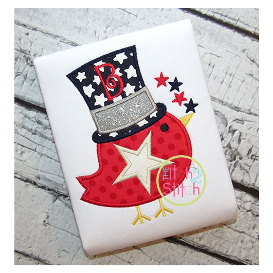 Patriotic Bird Applique | Machine Embroidery Designs by JuJu
