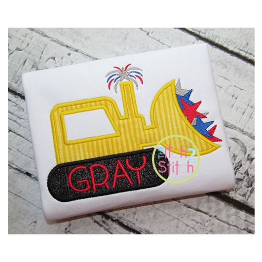 Patriotic Dozer Applique | Machine Embroidery Designs by JuJu