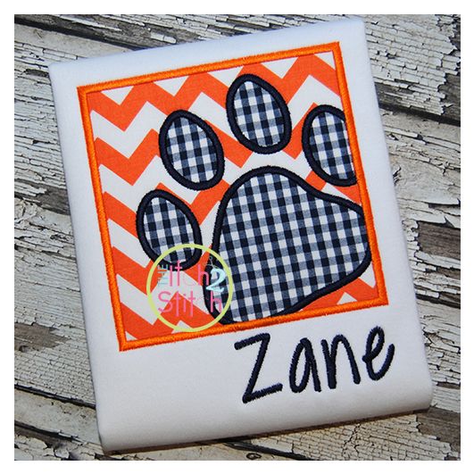 Paw Print Box Applique | Machine Embroidery Designs by JuJu