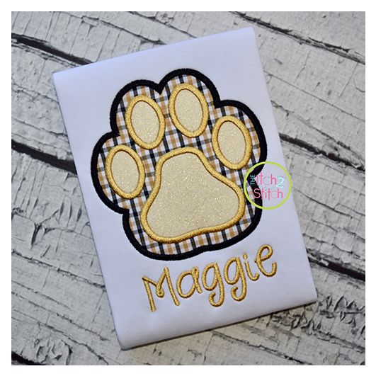 Paw Print Double Applique | Machine Embroidery Designs by JuJu