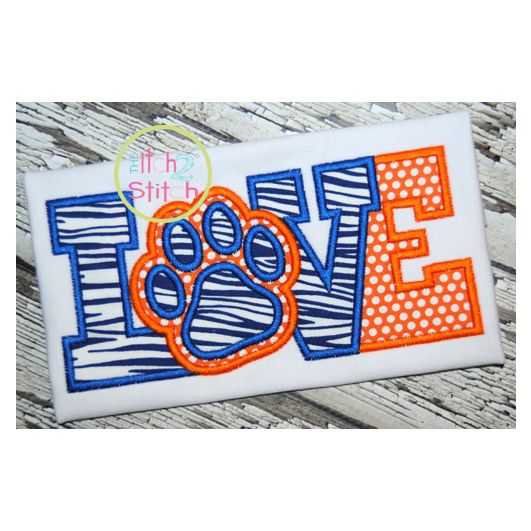 Paw Print Love 2 Applique | Machine Embroidery Designs by JuJu