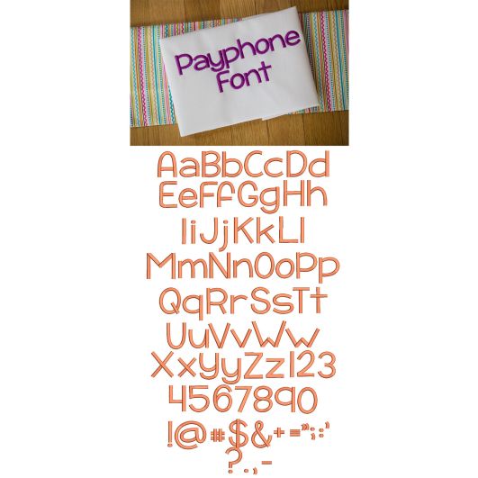 Payphone Embroidery Font Machine Embroidery Designs by JuJu