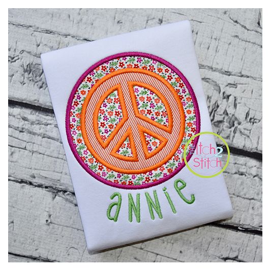 Peace Patch Applique | Machine Embroidery Designs by JuJu