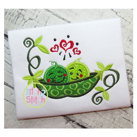 Peas in Pod Applique | Machine Embroidery Designs by JuJu