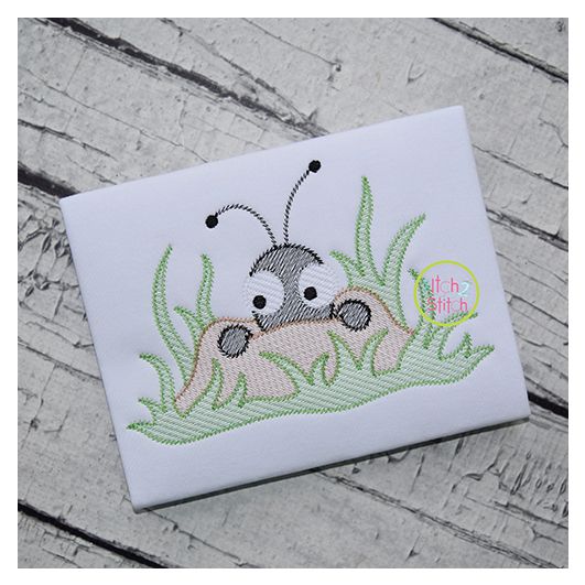 Peeking Ant Sketch Embroidery | Machine Embroidery Designs by JuJu