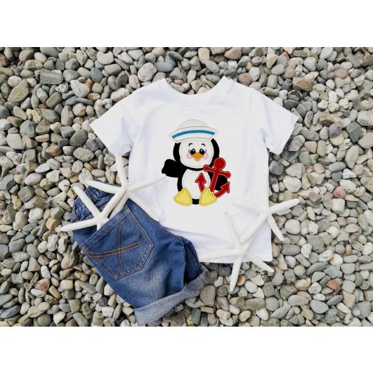 Penguin Girl Anchor Applique | Machine Embroidery Designs by JuJu