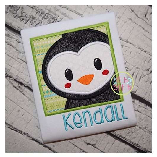 Penguin Box Applique | Machine Embroidery Designs by JuJu