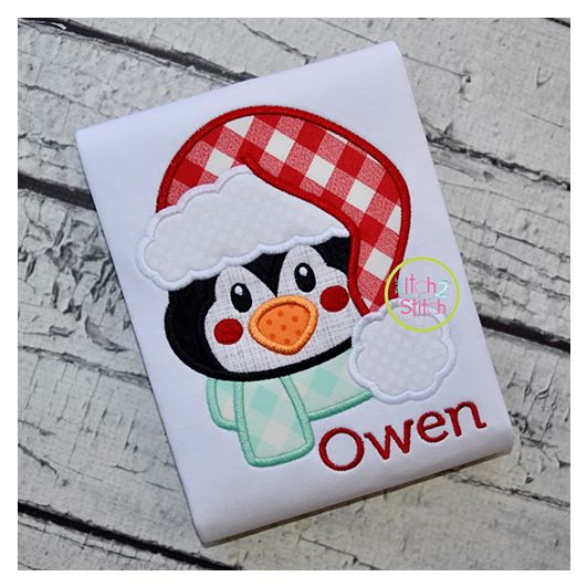 Penguin Fluffy Hat Applique | Machine Embroidery Designs by JuJu